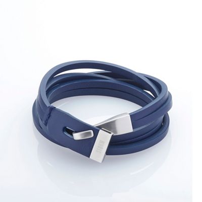 Blue AXEL leather wrap bracelet